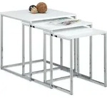Relaxdays Beistelltische 3er Set, Couchtisch, Holz, Metall, Satztische, modernes