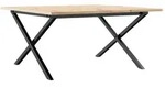 vidaXL Couchtisch X-Gestell 80x80x45cm Massivholz Kiefer und Stahl - Braun