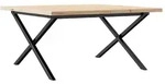 vidaXL Couchtisch X-Gestell 80x80x45,5cm Massivholz Kiefer & Stahl - Braun