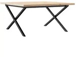 vidaXL Couchtisch X-Gestell 90x90x45,5cm Massivholz Kiefer & Stahl - Braun