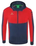 Erima Six Wings Trainingsjacke mit Kapuze New Navy/Rot Junior - Blau - 116