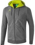 Erima GRAFFIC 5-C Sweatjacke mit Kapuze grey-melange/sprout S - Grau/Gelb - S