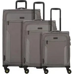 d&n Travel Line 9704 4 Rollen Kofferset 3-teilig mit Dehnfalte - Grau