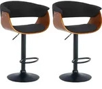 CLP Barhocker Vestal mit Fu&szlig;st&uuml;tze, h&ouml;henverstellbar | Farbe walnuss/schwarz