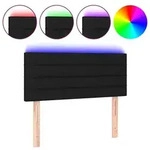 vidaXL LED Kopfteil Schwarz 100x5x78/88 cm Stoff - Schwarz