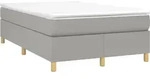 vidaXL Boxspringbettgestell Hellgrau 120x200 cm Stoff - Grau