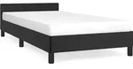 vidaXL Bettgestell mit Kopfteil ohne Matratze Schwarz 90x200 cm - Schwarz