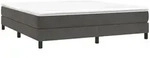 vidaXL Boxspringbett mit Matratze Dunkelgrau 180x200 cm Samt - Grau
