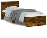 vidaXL Bettgestell mit Kopfteil R&auml;uchereiche 75x190 cm Holzwerkstoff - Braun