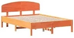 vidaXL Massivholzbett ohne Matratze Wachsbraun 135x190 cm Kiefernholz - Braun