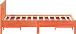 vidaXL Massivholzbett ohne Matratze Wachsbraun 135x190 cm Kiefernholz - Braun
