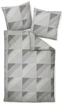 Janine Mako-Satin Bettw&auml;sche J.D. 87065 grau 135x200 cm + 80x80 cm - Grau