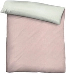 biberna Melange-Flanell Bettw&auml;sche Paspel Uni Rosa 135x200 cm - Rosa