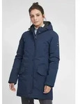 OXMO OXTamila Damen &Uuml;bergangsmantel Parka Lange Jacke mit Kapuze - Blau - L