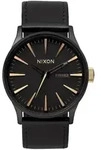 Nixon Sentry Leather A105-1041 Herrenarmbanduhr Design Highlight - Schwarz