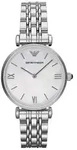 Emporio Armani GIANNI T-BAR Uhr Damenuhr Edelstahl perlmutt - Silber