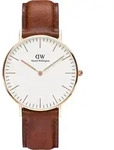 Daniel Wellington 0507DW St. Mawes Rosegold Damenuhr - Beige/Bronze/Gelb/Gold