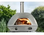 BUSCHBECK Pizzaofen X1 mit rollender Flamme und Bluetooth-Thermometer - Silber