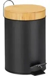 Relaxdays M&uuml;lleimer Bad, 3 l, Kosmetikeimer Absenkautomatik, Bambusdeckel,