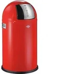 Wesco M&uuml;lleimer Pushboy Junior, Push Abfalleimer, Abfallsammler, Stahlblech, Rot, 22