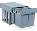 Relaxdays Einbaum&uuml;lleimer K&uuml;che, Auszug, Duo je 15 l, M&uuml;llsystem Unterschrank,