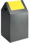 Selbstl&ouml;schender Wertstoffsammler - Kopfteil spitz - 43 l - antik-silber/gelb -