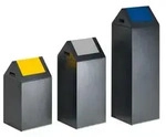 Selbstl&ouml;schender Wertstoffsammler - Kopfteil spitz - 89 l - antik-silber/gelb -