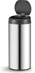 Juskys Automatik M&uuml;lleimer mit Sensor 50L f&uuml;r K&uuml;che - elektrischer Deckel - Silber
