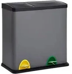 SVITA TC2Combo35 M&uuml;lleimer grau Stahl Abfalleimer M&uuml;lltrennung (12l + 23l)