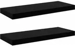 vidaXL Schweberegale 2 Stk. Hochglanz-Schwarz 60x23,5x3,8 cm MDF - Schwarz