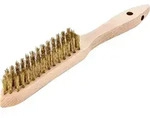 Lessmann Handdrahtb&uuml;rste Messing gewellt 0,35mm 4-reihig