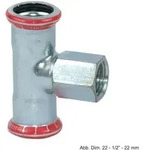 Geberit GE Mapress, C-Stahl, T-Stueck mit Abgang, d35 x Rp1/2 x 35mm, verzinkt,...