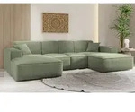Kaiser M&ouml;bel Ecksofa, Eckcouch U form, Wohnzimmer Couch Large 342cm SIENA stoff Poso