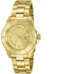 Invicta Pro Diver 12820 Damenuhr - Quarzwerk - Edelstahl mit goldenem Zifferblatt -