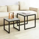 SoBuy FBT42-HG 2er Set Couchtisch Beistelltisch 2-teilig Satztisch Sofatisch