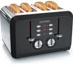 Arendo - Automatik Toaster 4 Scheiben in Edelstahl - bis zu vier Sandwich und