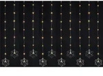 Schneeflocken Vorhang - 83 LED / 200 cm - Batterie Innen und Au&szlig;en - Transparent