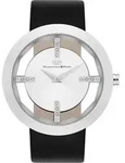 Rhodenwald S&ouml;hne Armband-Uhr Lucrezia Silber Echtleder Schwarz 10010014