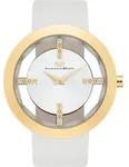 Rhodenwald S&ouml;hne Armband-Uhr Lucrezia Gelbgold Echtleder Creme-Wei&szlig; 10010011