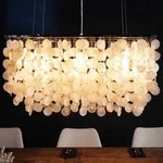 riess-ambiente Design H&auml;ngelampe SHELL REFLECTIONS 80cm Muschellampe Perlmutt