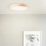 LED-Deckenlampe, 50 cm, 3800 lm, CCT, dimmbar, Holz hell/wei&szlig; - Braun