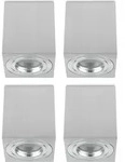 Sweet LED Aufbaustrahler Bad eckig GU10 Alu IP44 Deckenstrahler Aufbauspot 4er -