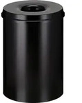 Feuerl&ouml;schender Papierkorb 30 Liter - Schwarz - Schwarz