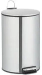 Relaxdays Treteimer 12 Liter, Edelstahl, Abfalleimer mit Inneneimer, Absenkautomatik,