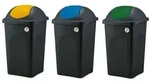 Set: 3er Abfalleimer 60 L mit Schwingdeckel in drei Farben f&uuml;r optimale