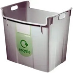LEITZ Papierkorb 40 Liter grau mit 2 Tragegriffen BxHxT: 468x380 x - Schwarz