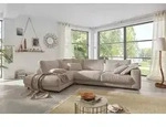 KAWOLA Sofa MADELINE Ecksofa Cord taupe Recamiere links - Taupe