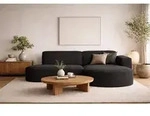 Kaiser M&ouml;bel Ecksofa, Sofa L form, Couch L form MODENA L STUDIO stoff Verita Schwarz
