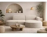 Kaiser M&ouml;bel Ecksofa mit runden Abschl&uuml;ssen aus Cordstoff &ndash; MODENA STUDIO,