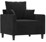 vidaXL Sessel Schwarz 60 cm Samt - Schwarz